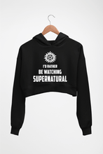 Load image into Gallery viewer, Supernatural Crop HOODIE FOR WOMEN-Black-Ektarfa.online
