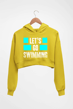 Load image into Gallery viewer, Swimming Crop HOODIE FOR WOMEN-Mustard Yellow-Ektarfa.online
