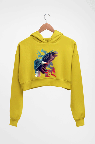 Eagle Crop HOODIE FOR WOMEN-Mustard Yellow-Ektarfa.online