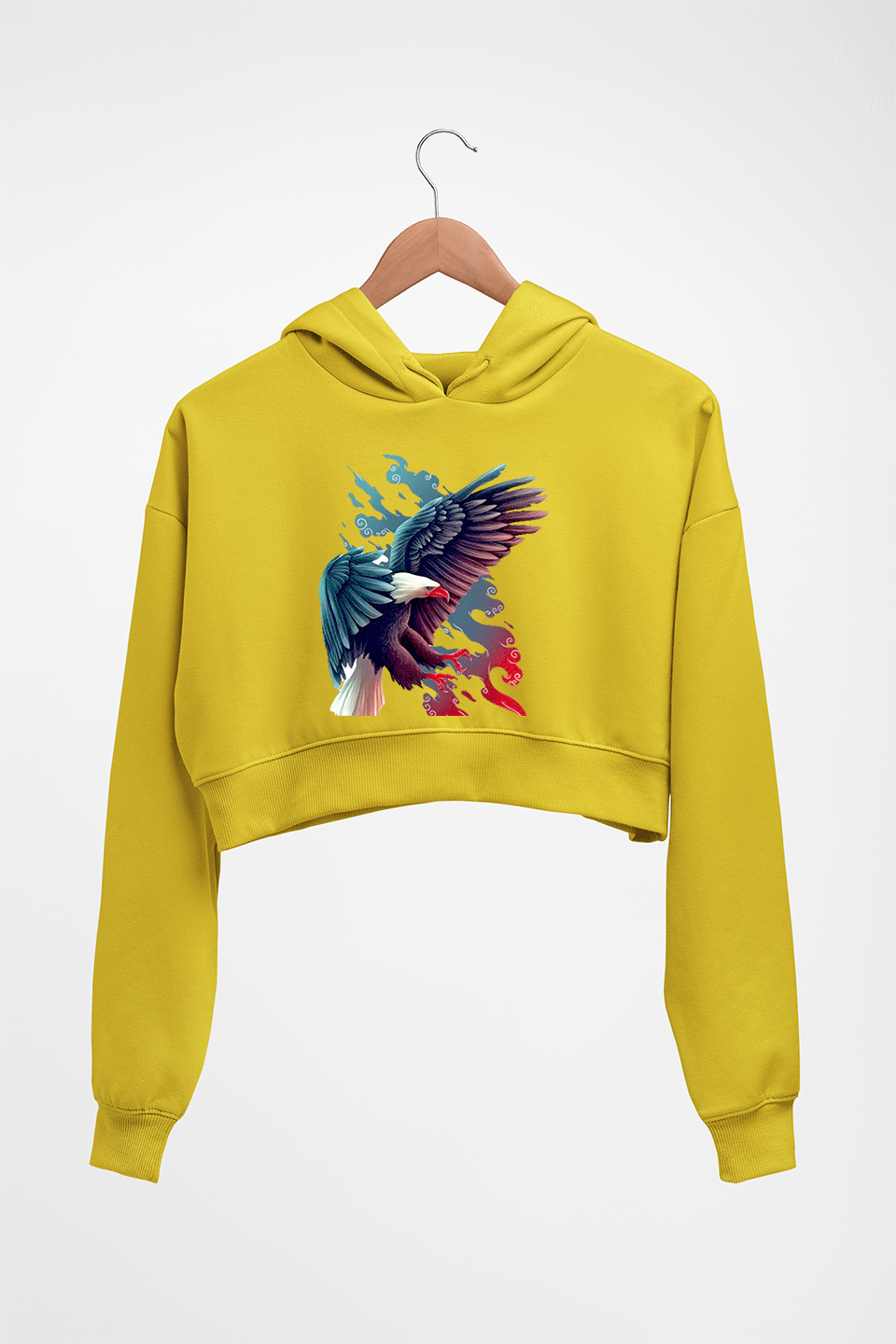 Eagle Crop HOODIE FOR WOMEN-Mustard Yellow-Ektarfa.online