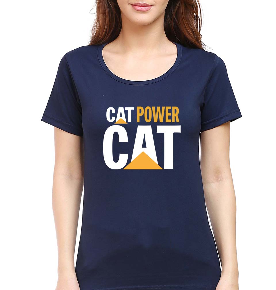 Cat Power T-Shirt for Women-Navy Blue-Ektarfa.online