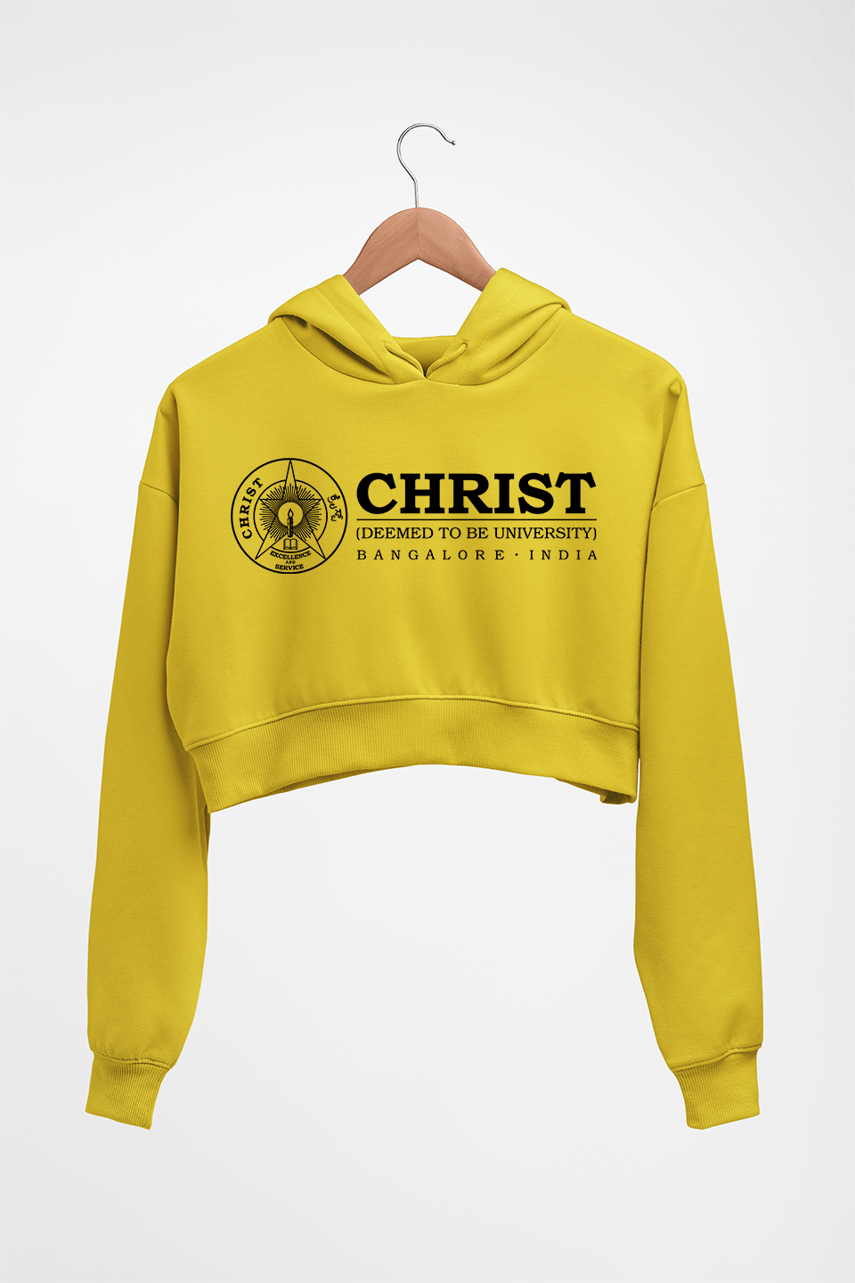 Christ Crop HOODIE FOR WOMEN-Mustard Yellow-Ektarfa.online