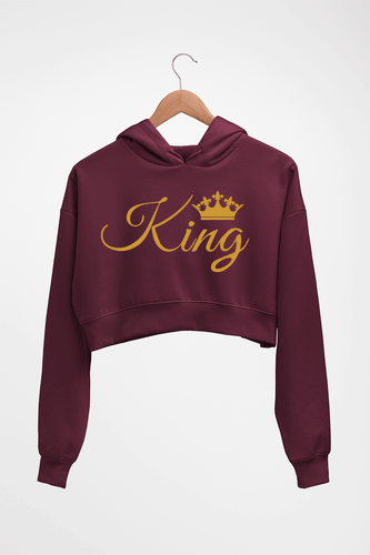 King Crop HOODIE FOR WOMEN-Maroon-Ektarfa.online