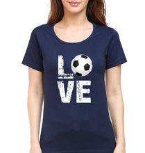 Load image into Gallery viewer, Love Football T-Shirt for Women-Navy Blue-Ektarfa.online
