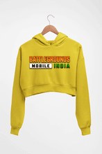 Load image into Gallery viewer, Battlegrounds Mobile India (BGMI) Crop HOODIE FOR WOMEN-Mustard Yellow-Ektarfa.online

