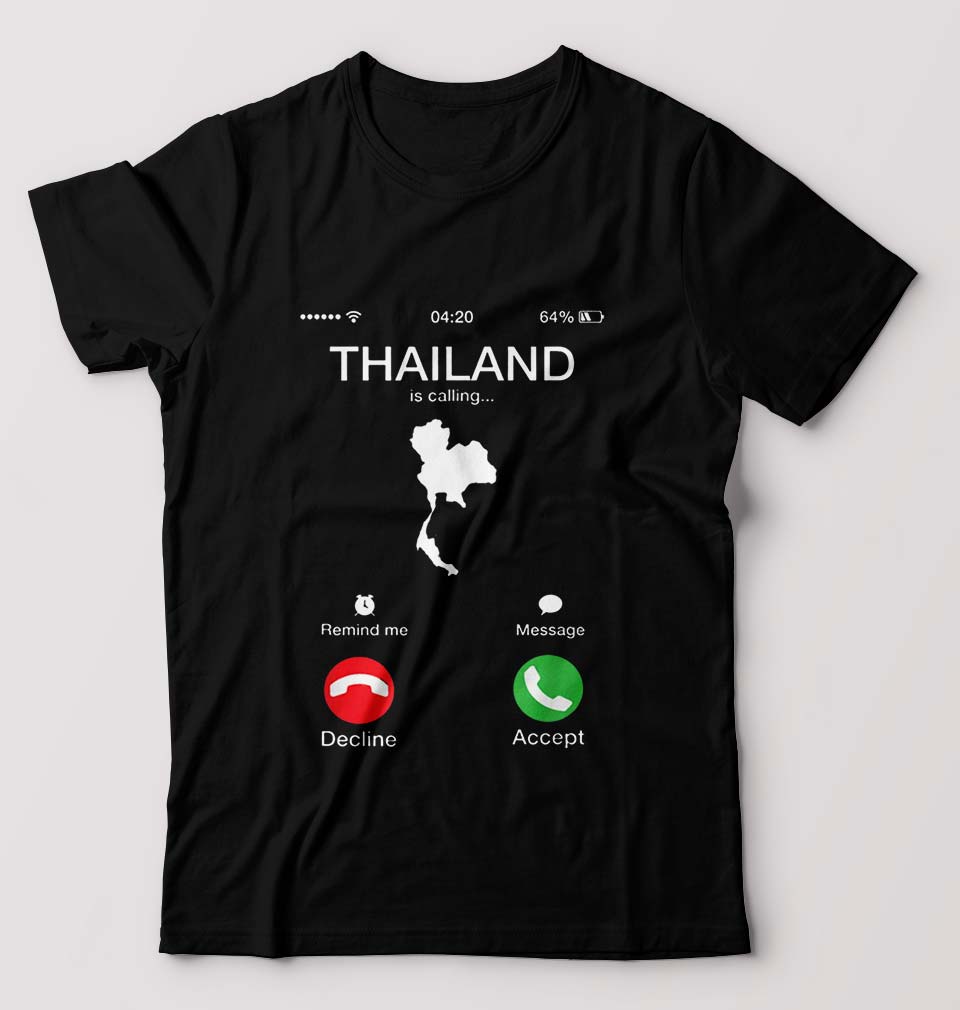 Thailand Calling T-Shirt for Men-Black-Ektarfa.online