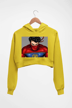 Load image into Gallery viewer, Minnal Murali Crop HOODIE FOR WOMEN-Mustard Yellow-Ektarfa.online

