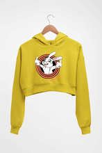 Load image into Gallery viewer, Domrebel Bunny Crop HOODIE FOR WOMEN-Mustard Yellow-Ektarfa.online
