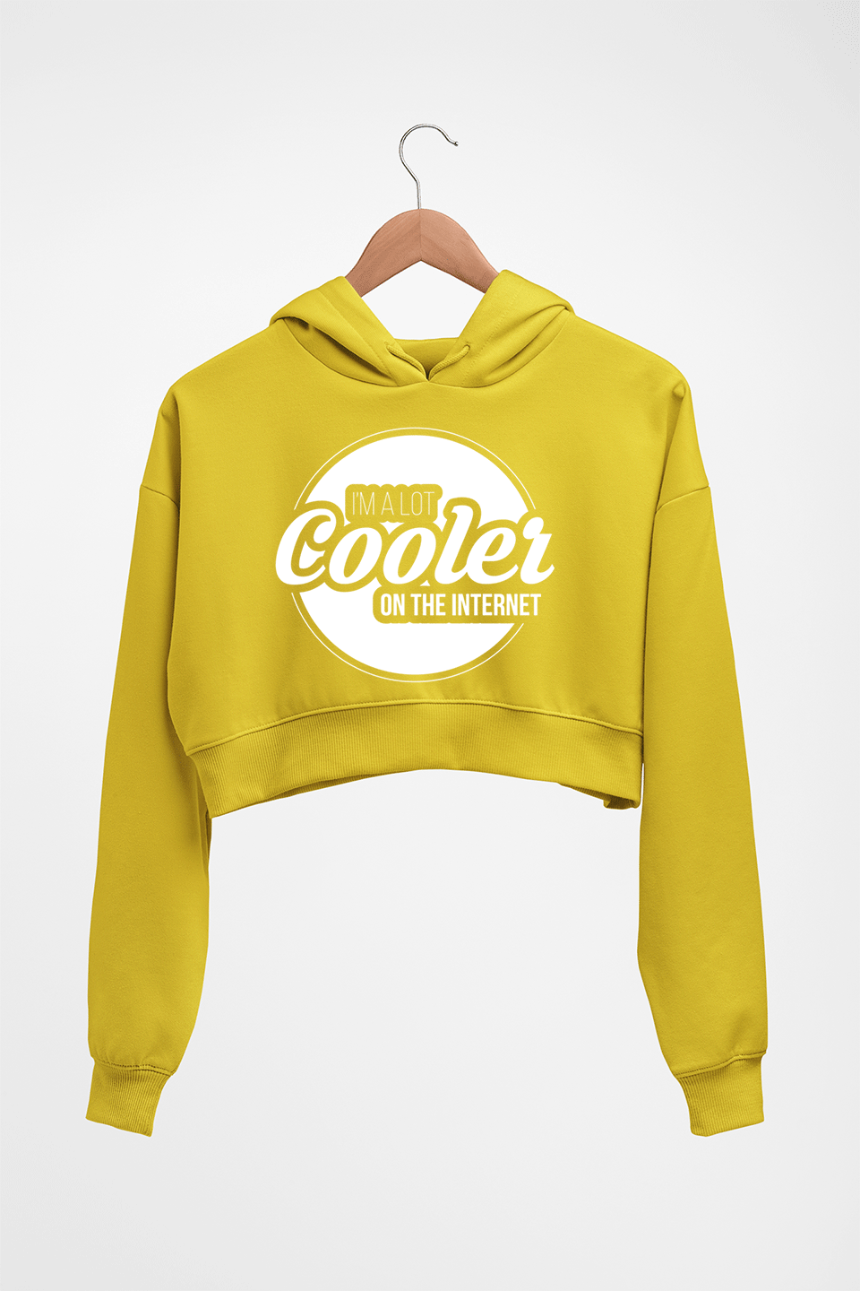 Internet Crop HOODIE FOR WOMEN-Mustard Yellow-Ektarfa.online
