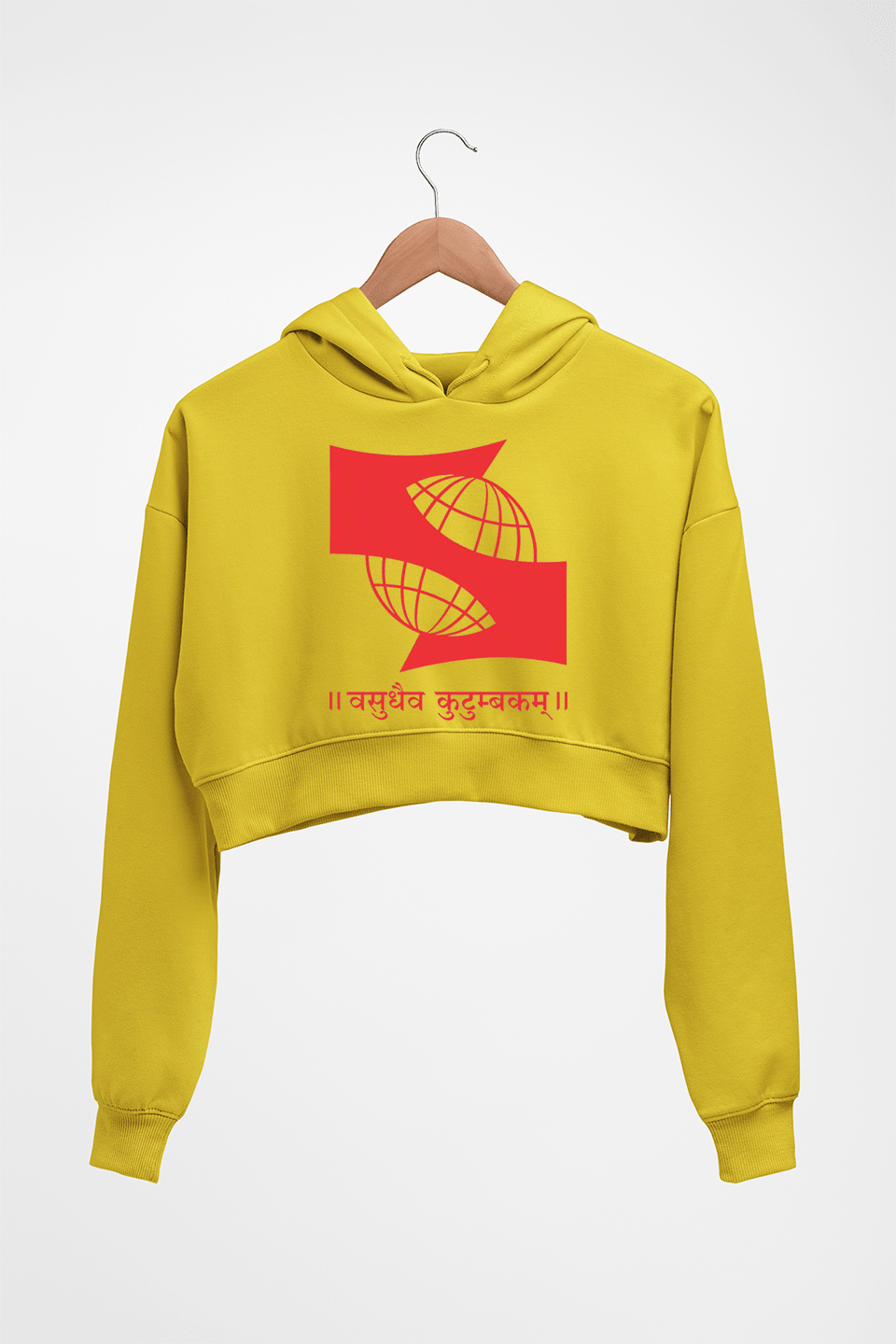 Symbiosis University Crop HOODIE FOR WOMEN-Mustard Yellow-Ektarfa.online