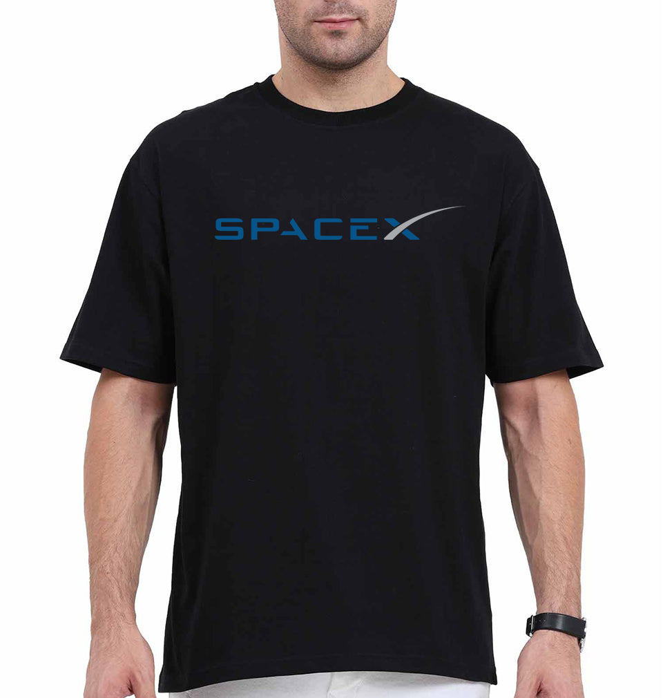 SpaceX Oversized T-Shirt for Men-Black-Ektarfa.online