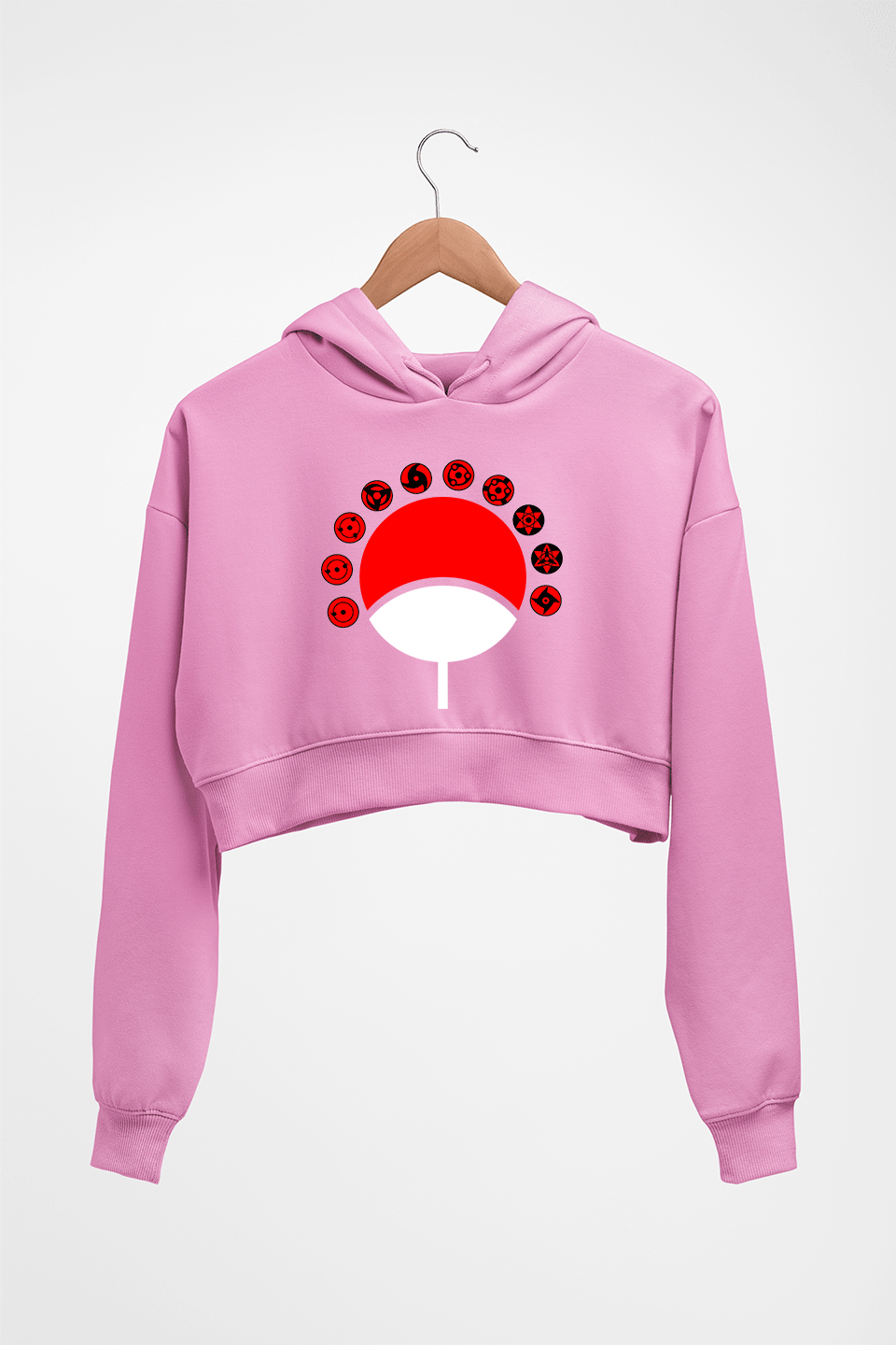 Sharingan Crop HOODIE FOR WOMEN-Light Baby Pink-Ektarfa.online
