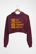 Load image into Gallery viewer, Trumpet Crop HOODIE FOR WOMEN-Maroon-Ektarfa.online
