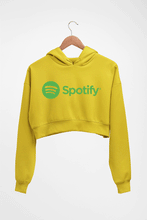 Load image into Gallery viewer, Spotify Crop HOODIE FOR WOMEN-Mustard Yellow-Ektarfa.online

