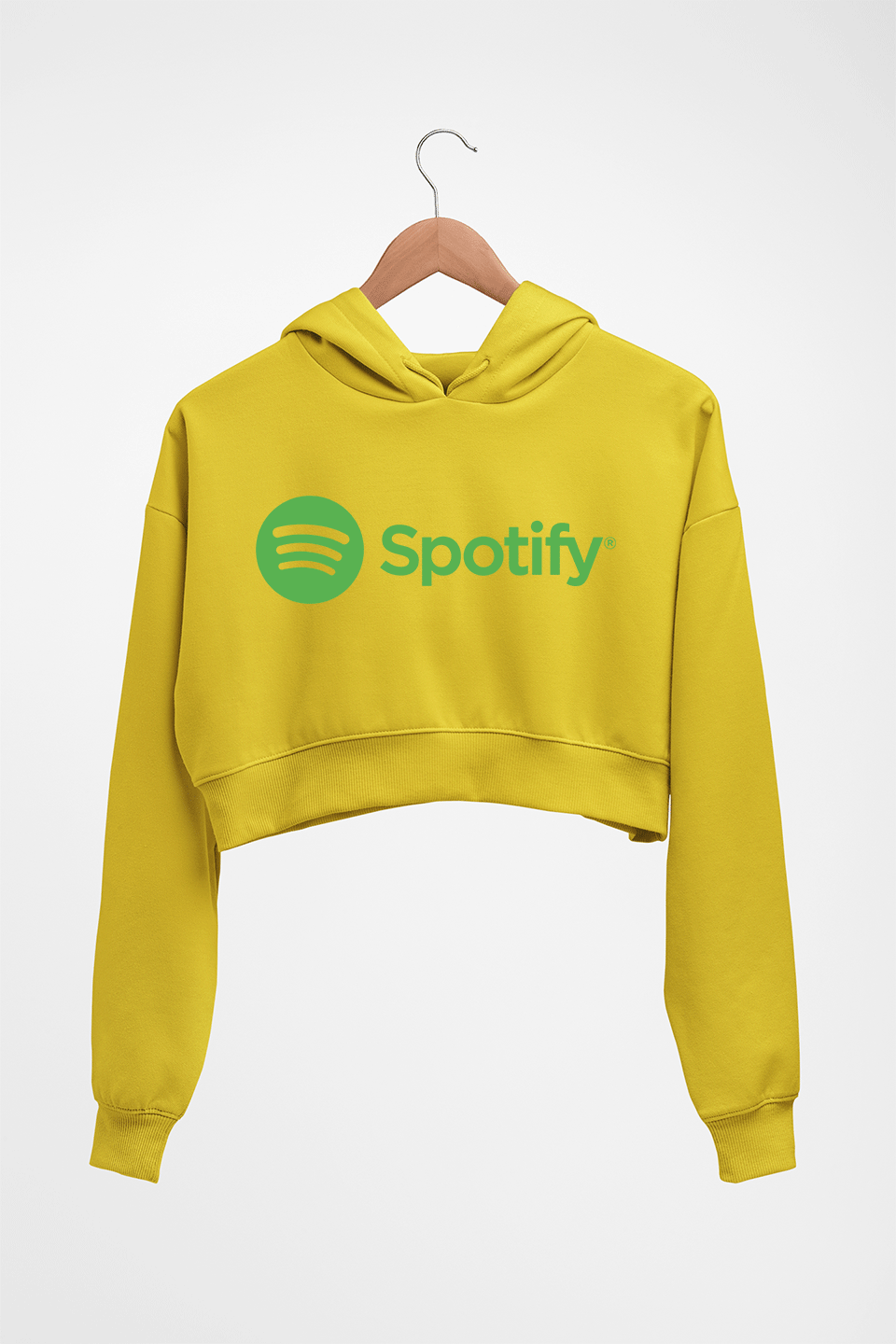 Spotify Crop HOODIE FOR WOMEN-Mustard Yellow-Ektarfa.online