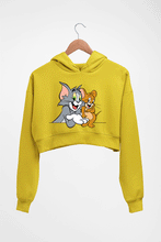 Load image into Gallery viewer, Tom and Jerry Crop HOODIE FOR WOMEN-Mustard Yellow-Ektarfa.online
