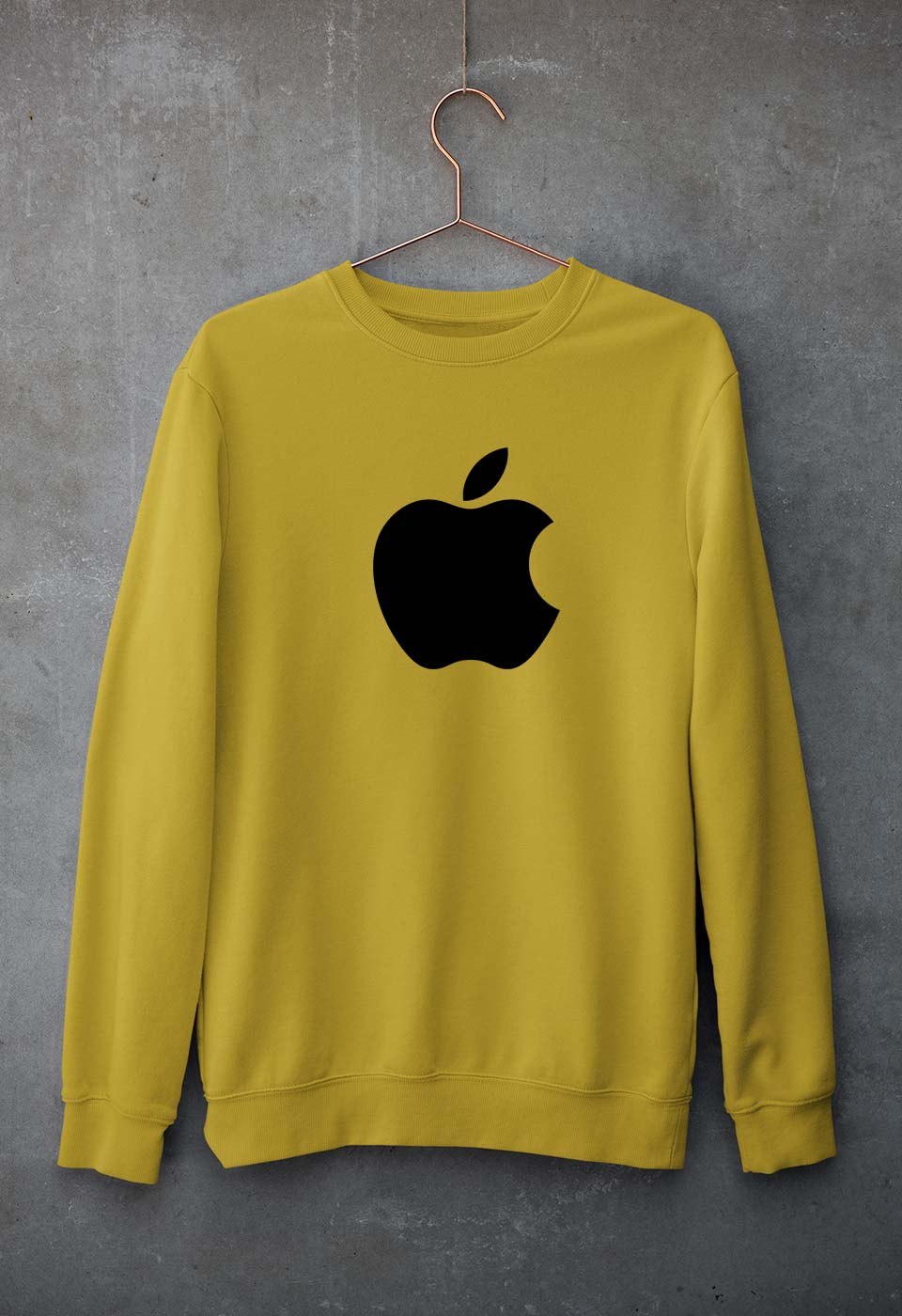 Apple Unisex Sweatshirt for Men/Women-Mustard Yellow-Ektarfa.online