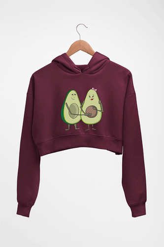 Avocado Crop HOODIE FOR WOMEN-Maroon-Ektarfa.online