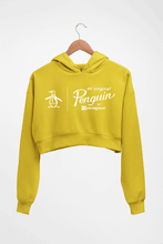 Load image into Gallery viewer, Penguin Crop HOODIE FOR WOMEN-Mustard Yellow-Ektarfa.online
