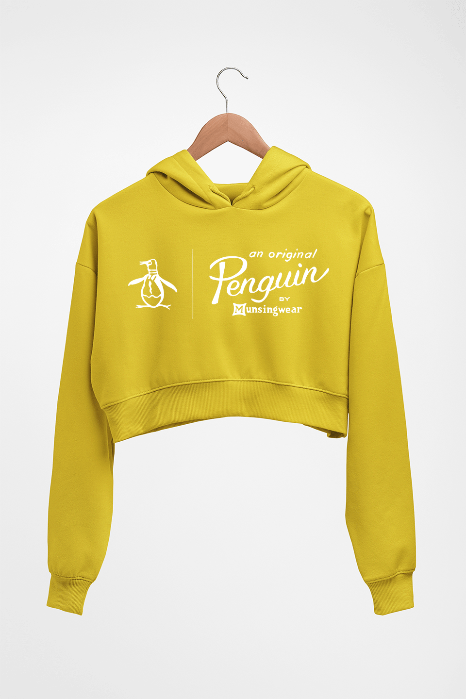 Penguin Crop HOODIE FOR WOMEN-Mustard Yellow-Ektarfa.online