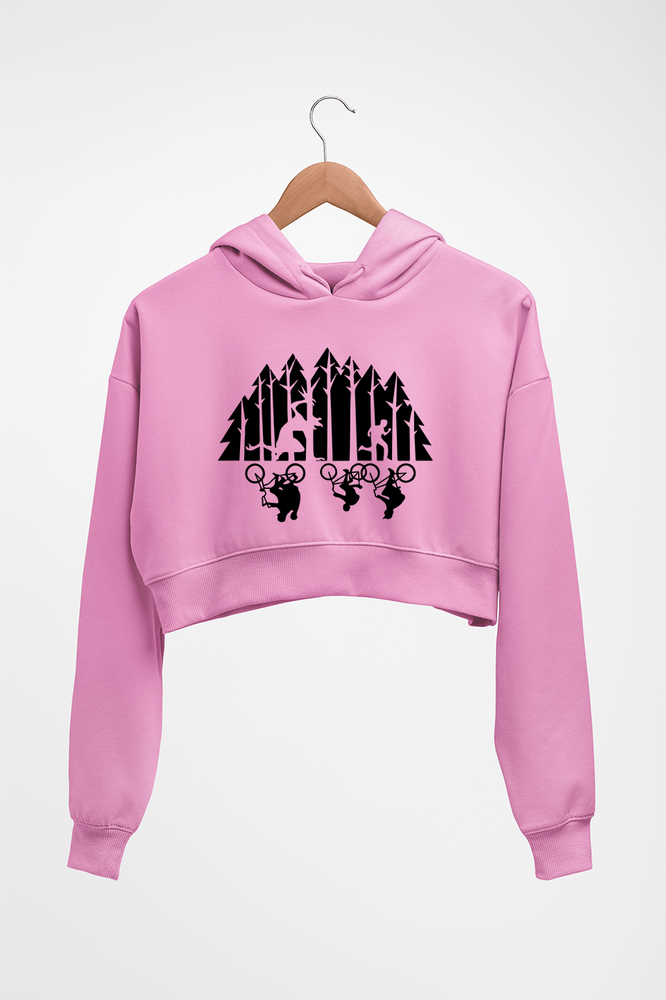 Stranger Things Crop HOODIE FOR WOMEN-Light Baby Pink-Ektarfa.online