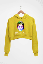 Load image into Gallery viewer, John Lennon Crop HOODIE FOR WOMEN-Mustard Yellow-Ektarfa.online
