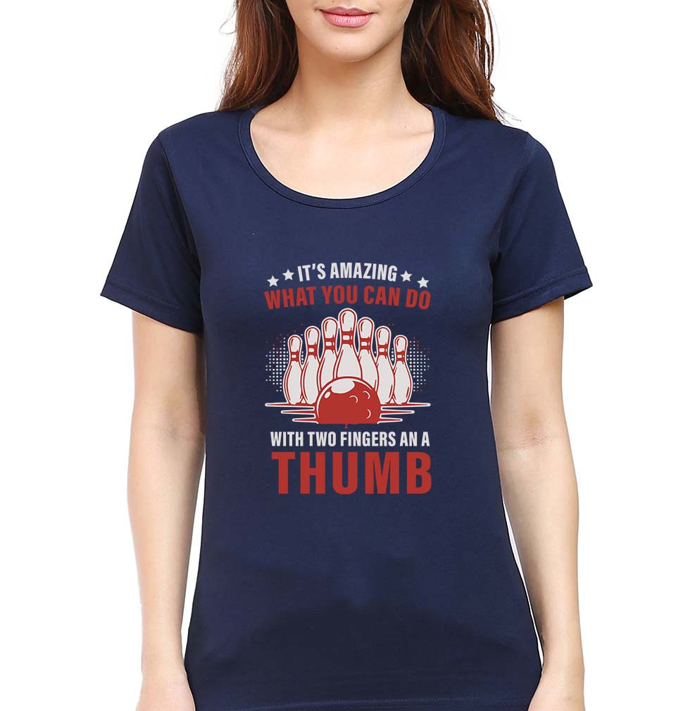 Bowling T-Shirt for Women-Navy Blue-Ektarfa.online