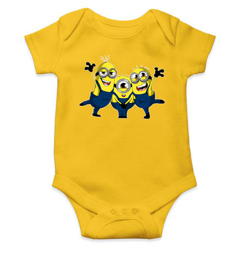 Minion Hurrey Kids Romper For Baby Boy/Girl-0-5 Months(18 Inches)-Yellow-Ektarfa.online