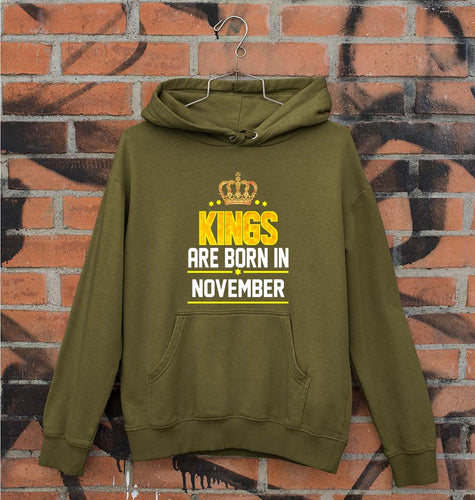 Kings Are Born In November Unisex Hoodie for Men/Women-Olive Green-Ektarfa.online