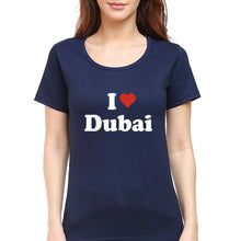 Load image into Gallery viewer, I Love Dubai T-Shirt for Women-Navy Blue-Ektarfa.online
