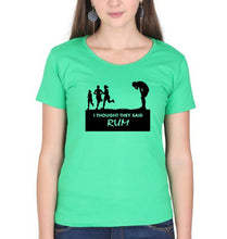 Load image into Gallery viewer, Rum Funny T-Shirt for Women-Flag Green-Ektarfa.online
