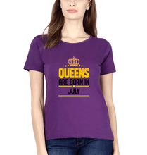 Load image into Gallery viewer, Queens Are Born In July T-Shirt for Women-Purple-Ektarfa.online
