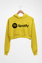 Load image into Gallery viewer, Spotify Crop HOODIE FOR WOMEN-Mustard Yellow-Ektarfa.online
