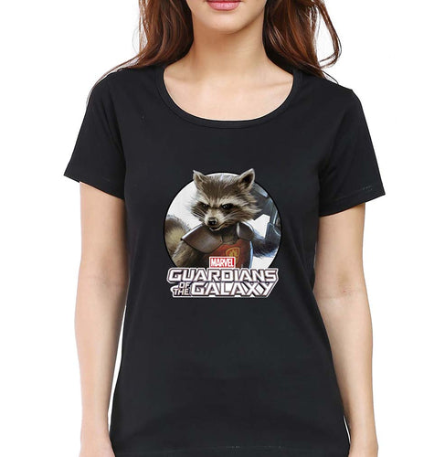 Rocket Raccoon T-Shirt for Women-Black-Ektarfa.online