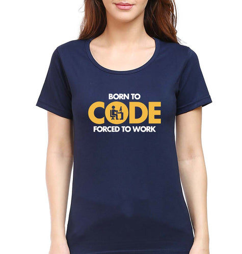 Coder Geek T-Shirt for Women-Navy Blue-Ektarfa.online