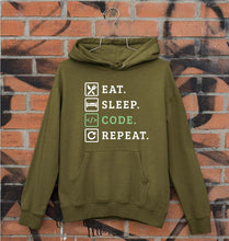 Load image into Gallery viewer, Eat Sleep Code Repeat Unisex Hoodie for Men/Women-Olive Green-Ektarfa.online
