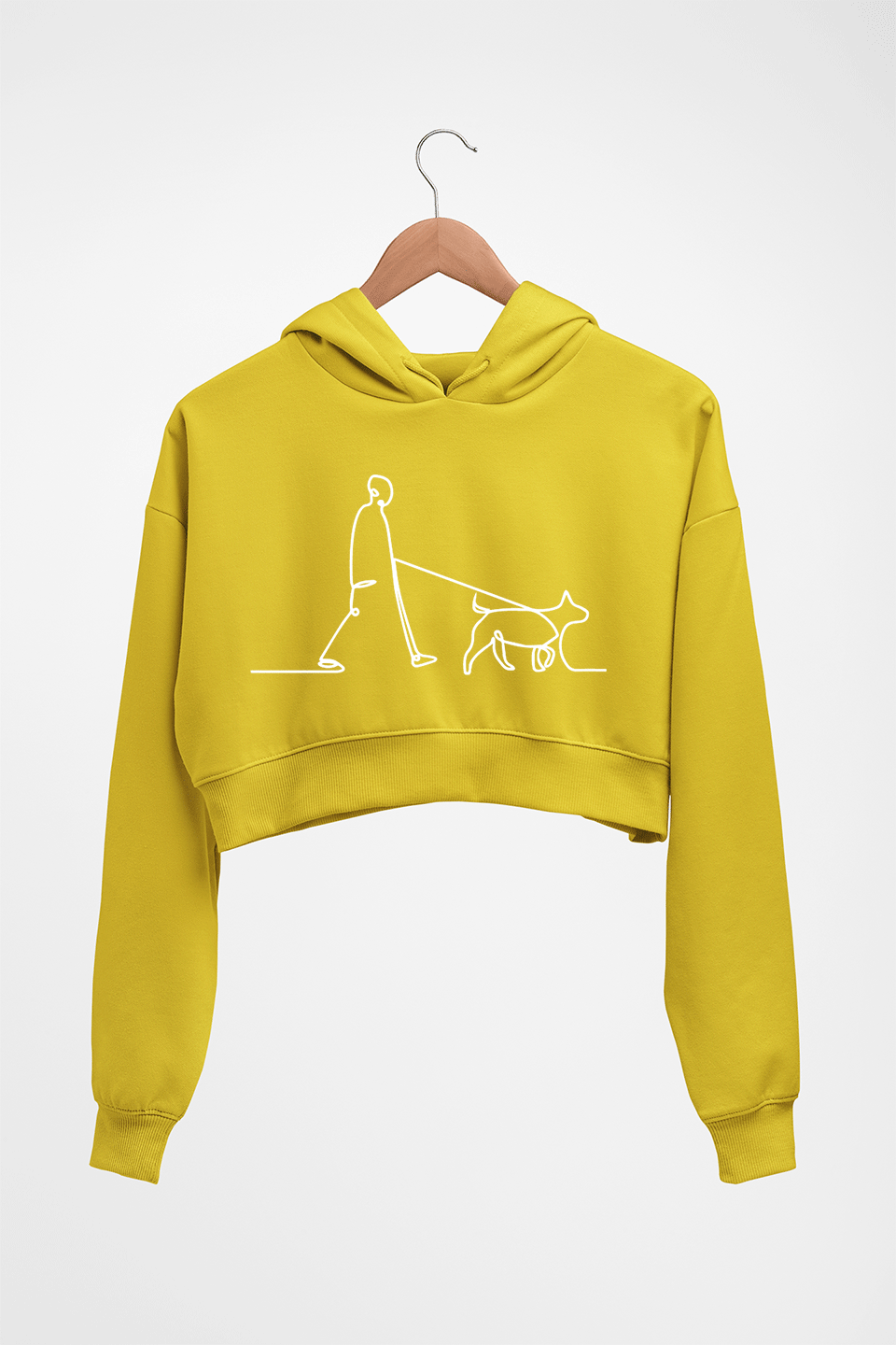Dog Crop HOODIE FOR WOMEN-Mustard Yellow-Ektarfa.online
