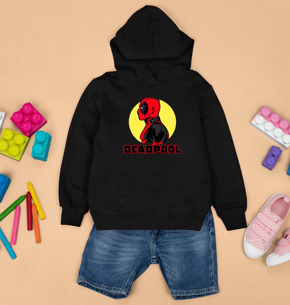 Deadpool Superhero Kids Hoodie for Boy/Girl-Black-Ektarfa.online