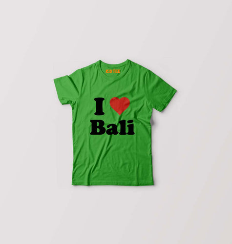 I Love Bali Kids T-Shirt for Boy/Girl-Flag Green-Ektarfa.online