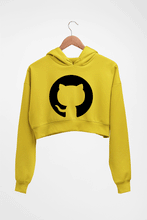 Load image into Gallery viewer, GitHub Crop HOODIE FOR WOMEN-Mustard Yellow-Ektarfa.online
