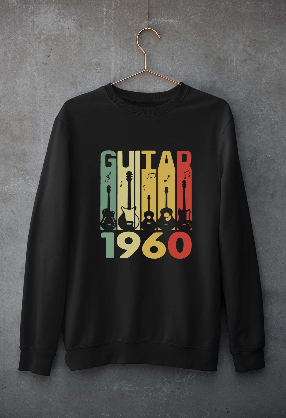 Guitar Unisex Sweatshirt for Men/Women-Black-Ektarfa.online