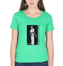 Load image into Gallery viewer, Donald Bradman T-Shirt for Women-Flag Green-Ektarfa.online
