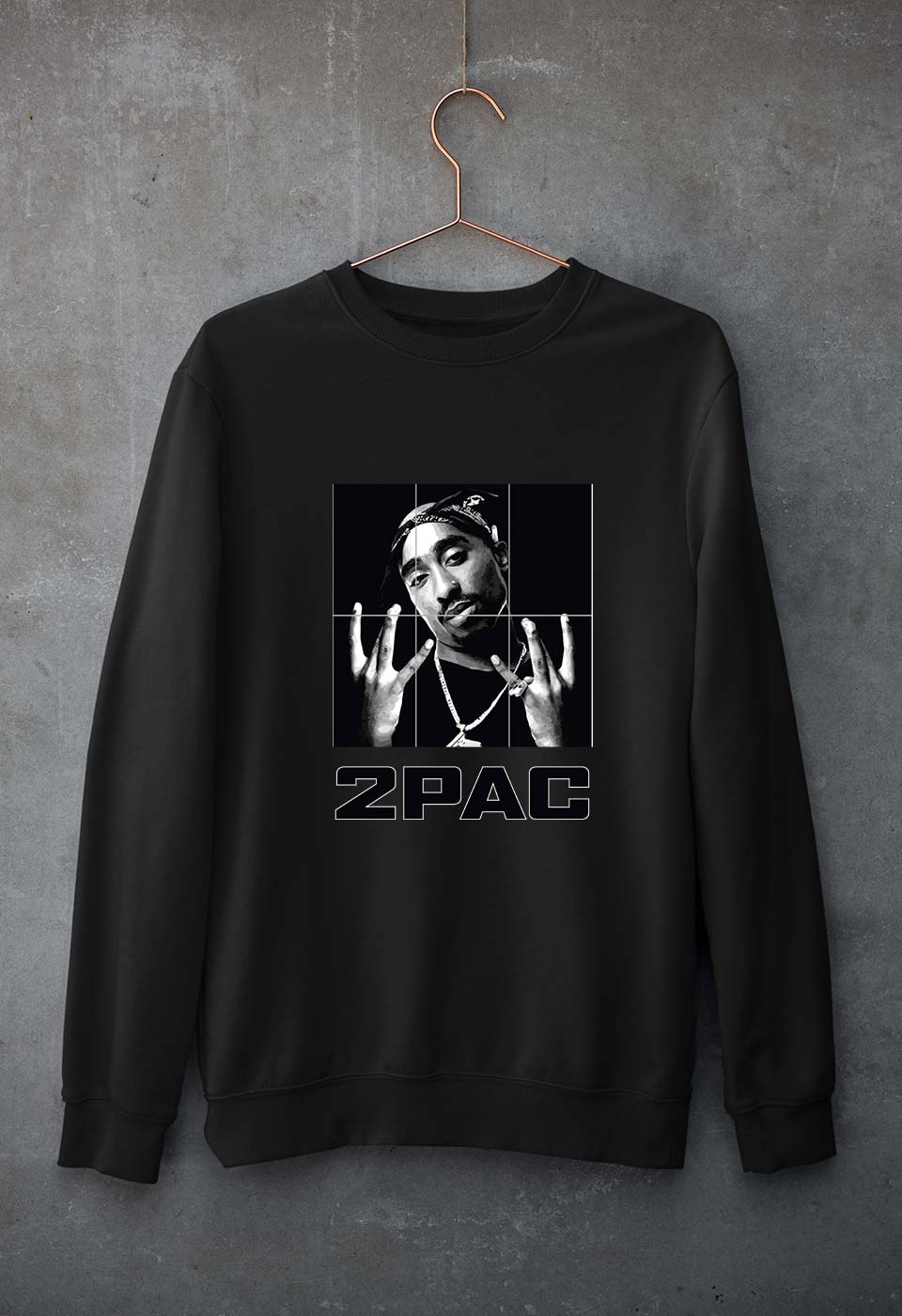 Tupac 2Pac Unisex Sweatshirt for Men/Women-Black-Ektarfa.online