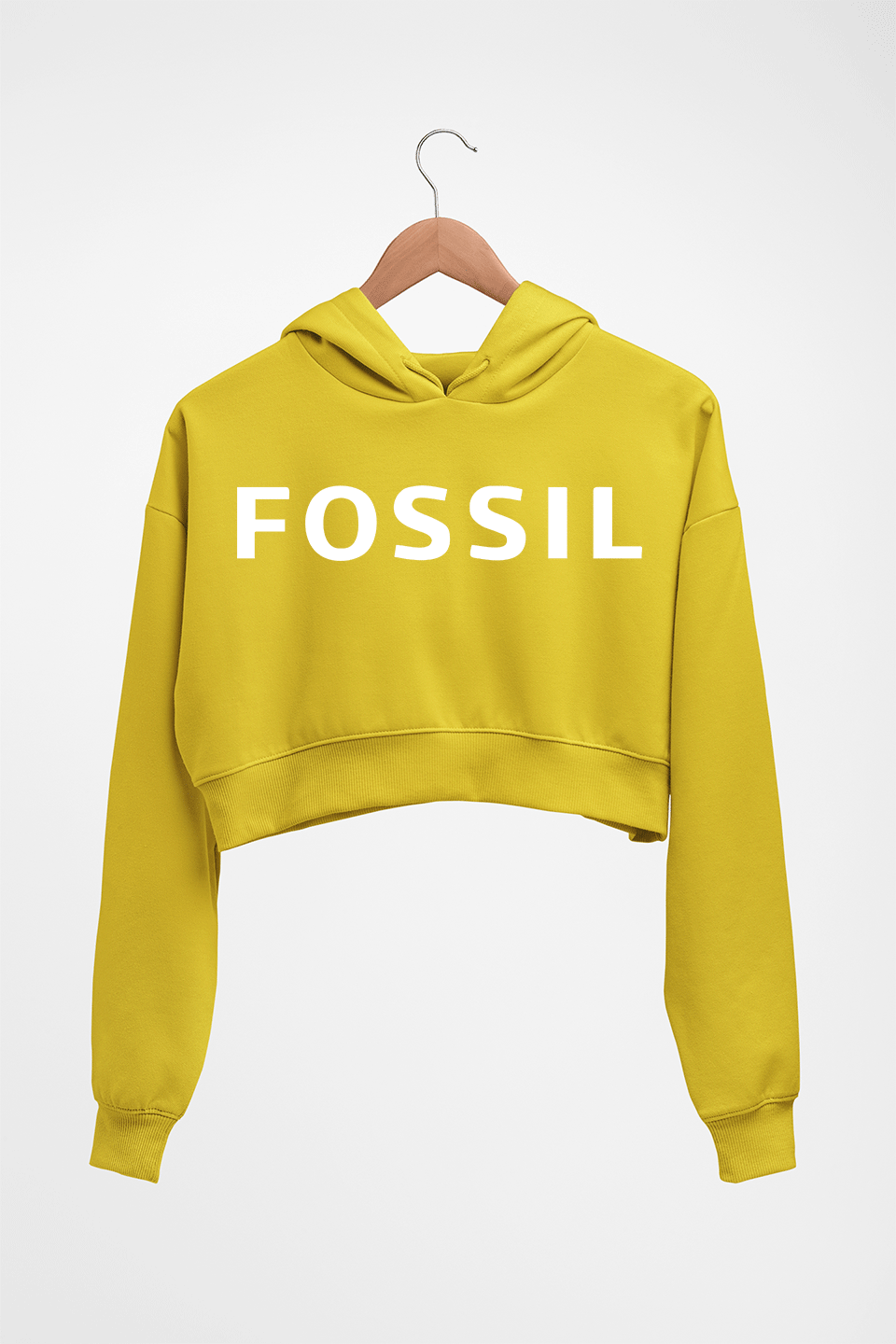 Fossil Crop HOODIE FOR WOMEN-Mustard Yellow-Ektarfa.online