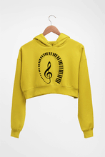 Load image into Gallery viewer, Piano Crop HOODIE FOR WOMEN-Mustard Yellow-Ektarfa.online
