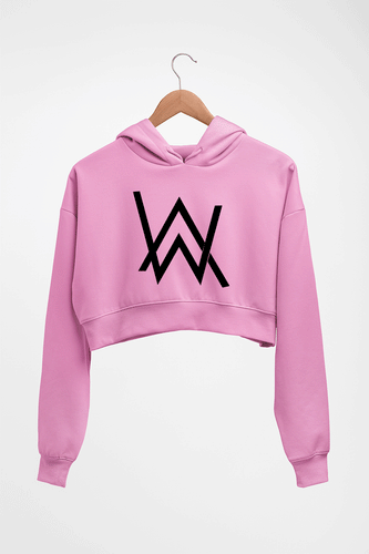 Alan Walker Front & Back Print Crop HOODIE FOR WOMEN-Light Baby Pink-Ektarfa.online