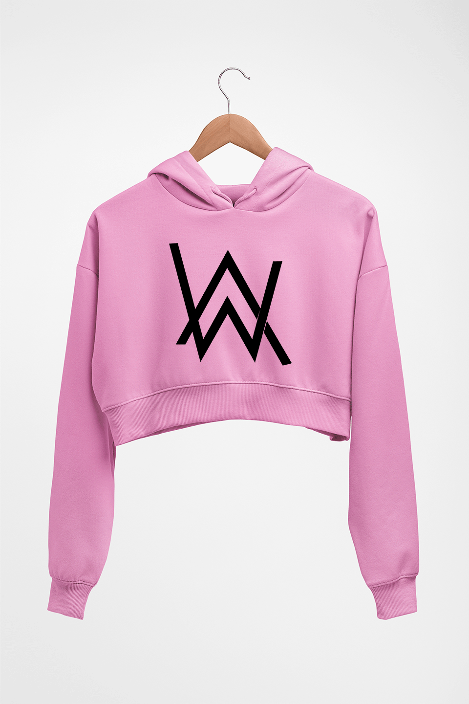 Alan Walker Front & Back Print Crop HOODIE FOR WOMEN-Light Baby Pink-Ektarfa.online