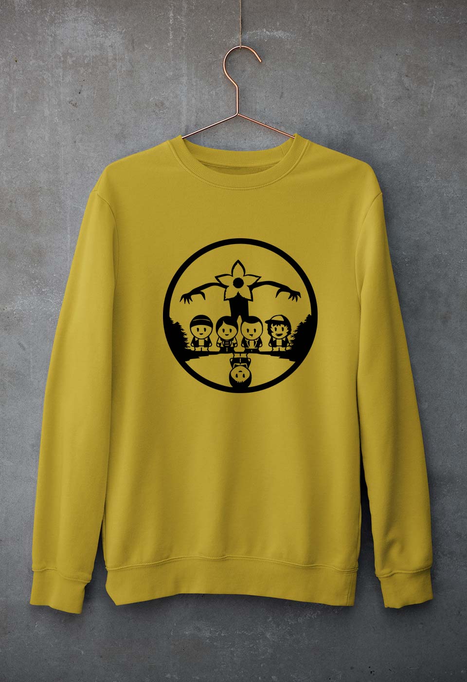 Stranger Things Unisex Sweatshirt for Men/Women-Mustard Yellow-Ektarfa.online