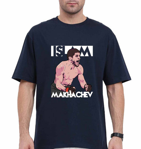 Islam Makhachev Oversized T-Shirt for Men-Navy Blue-Ektarfa.online