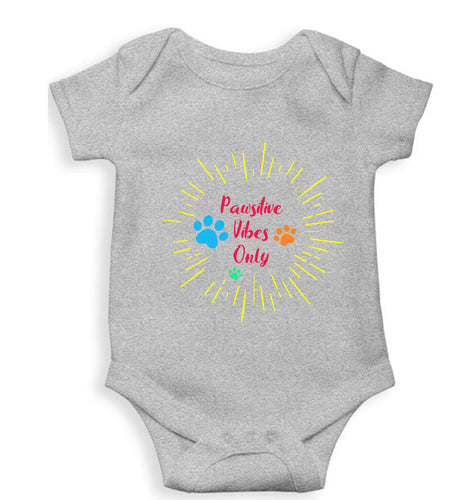 Dog Positive Vibes Kids Romper For Baby Boy/Girl-Grey-Ektarfa.online